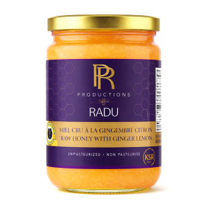 Miel cru au gingembre et citron 250 g — Productions Radu, miel gourmand du Québec