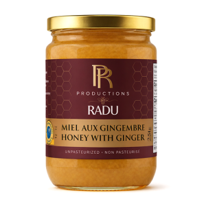 Miel au gingembre 250 g — Productions Radu, miel gourmand du Québec