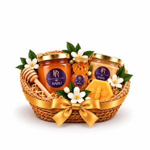 Petit panier cadeau quatre produits – Productions Radu